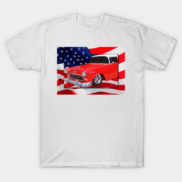 Patriotic 55 Chevy T-Shirt by cthomas888